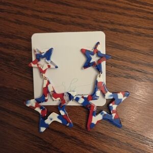 Re-Fabbed Boutique Patriotic Star Earrings